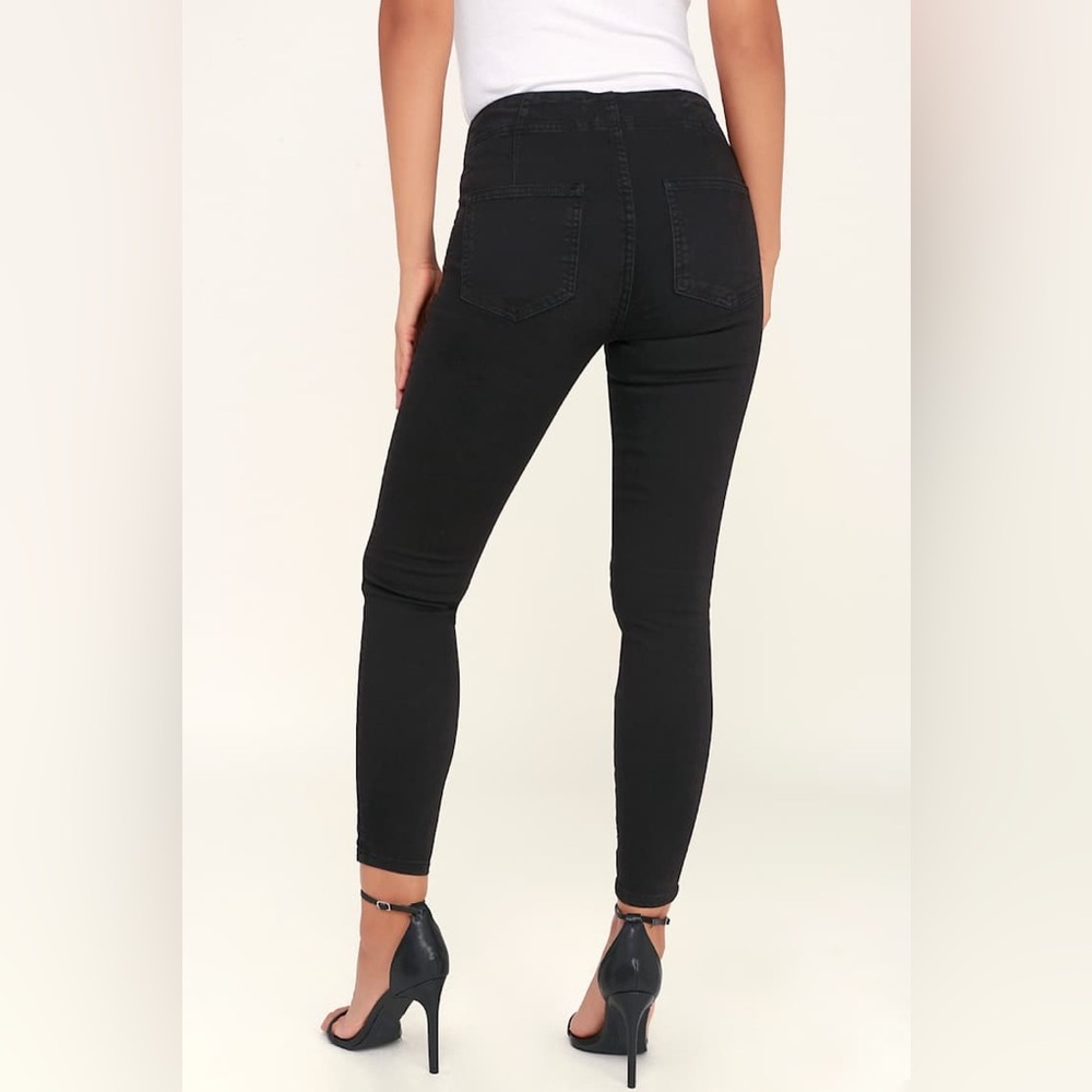 Pistola Women’s Lynn Washed Black Lace-Up High Rise Skinny Jeans, Size 25. - Picture 2 of 12